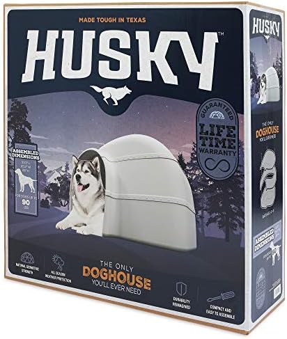 Petmate Husky Dog House for Dogs Up to 90 Pounds, Grey, Made in USA