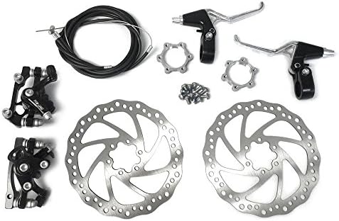 BlueSunshine Front and Back Disk Brake Kit - 160mm For 80cc Gas Motorized Bicycle - Freewheel Threaded Hubs Hole distance of 48mm