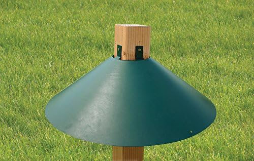 Woodlink Metal 4 x 4 Inch Wrap Around Bird Feeder Squirrel Baffle Guard Pole Posts to Deter Squirrels, Racoons, and Critters from Bird Feeders, Green