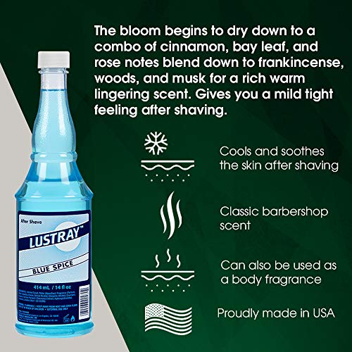 Clubman Lustray Blue Spice After Shave Lotion, 14 fl oz