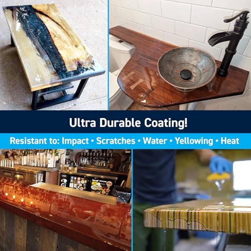 TotalBoat Table Top Epoxy Resin - 1 Gallon Kit for Bars and Countertops | Two-Part Epoxy Coating for Bars and Tables, Woodworking, and Resin Art