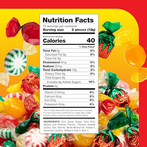 Hard Candy Assortment, Old Fashioned Candy Individually Wrapped - 2 Lb Pack