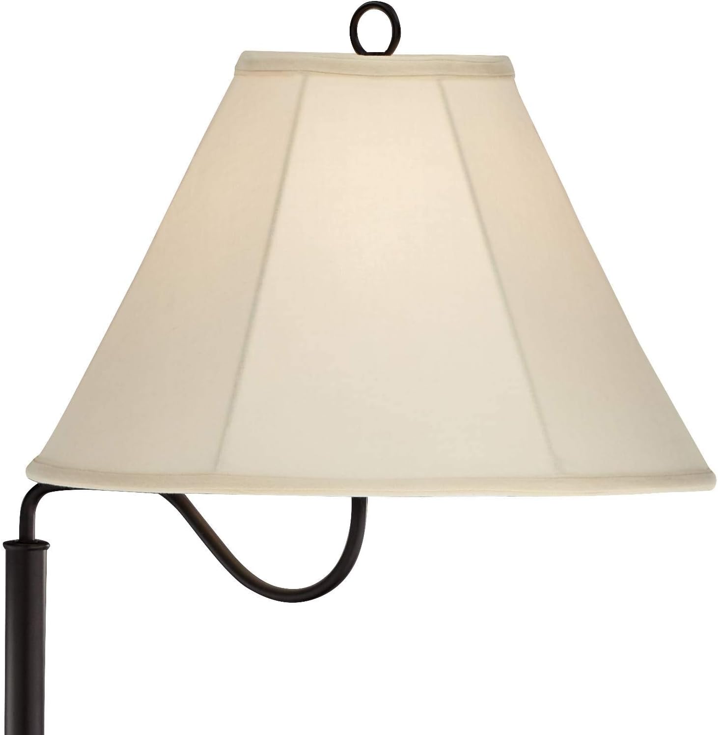 Regency Hill Marville 55" Tall Mission Style Floor Lamp with End Table | Rustic Farmhouse Wood Open Crate Swing Arm Adjustable Off White Empire
