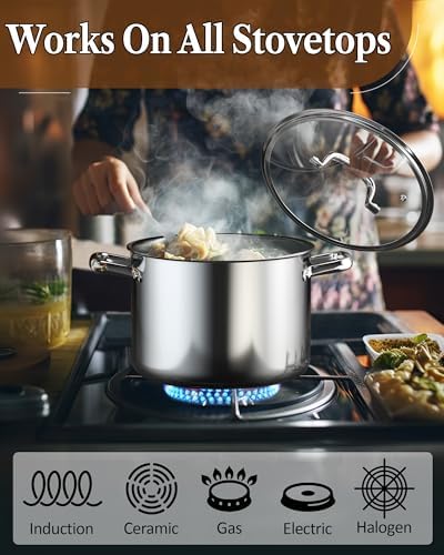 Cook N Home 7-Piece Tri-Ply Clad Stainless Steel Cookware Pots & Pans Set
