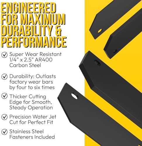 USA Made Heavy Duty 54" Snow Plow Blade Edge with Mounting Equipment | Wear Bar Cutting Edge Replacement | 4-6x Longer Life Than Factory Blade