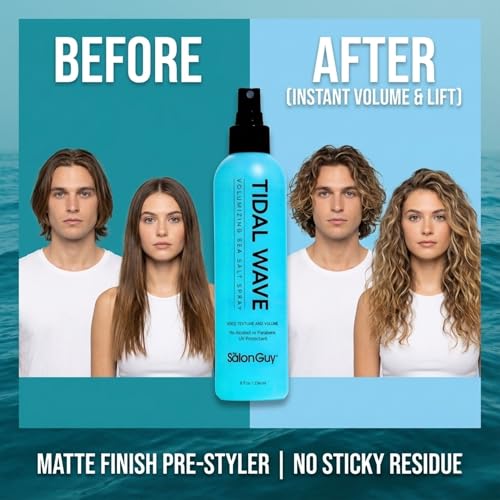 THESALONGUY Tidal Wave Sea Salt Spray for Hair – Volumizing & Texturizing Beach Wave Spray for Men & Women | Matte Finish, Light Hold