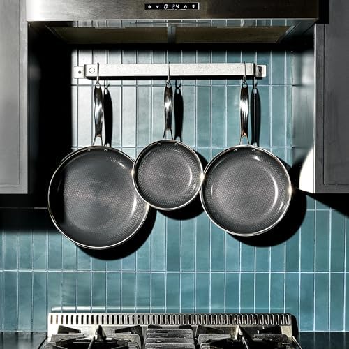 HexClad 6pc Hybrid Nonstick Frying Pans Set with Lids, 8, 10 & 12" Pans | Stay-Cool Handles, Dishwasher and Oven Safe up to 900°F