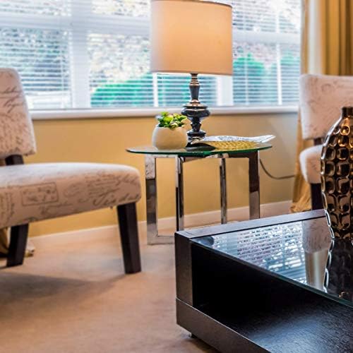 Round Clear Tempered Glass Table Top 60 Inch with 1/4 Inch Thick Flat Polished Edge w/ 2" Hole