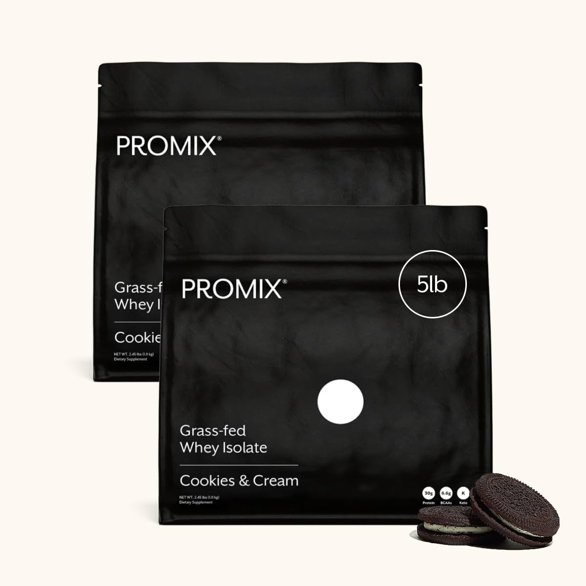 ProMix Nutrition Whey Isolate Powder, Unflavored - 2.5 lb (Pack of 2)