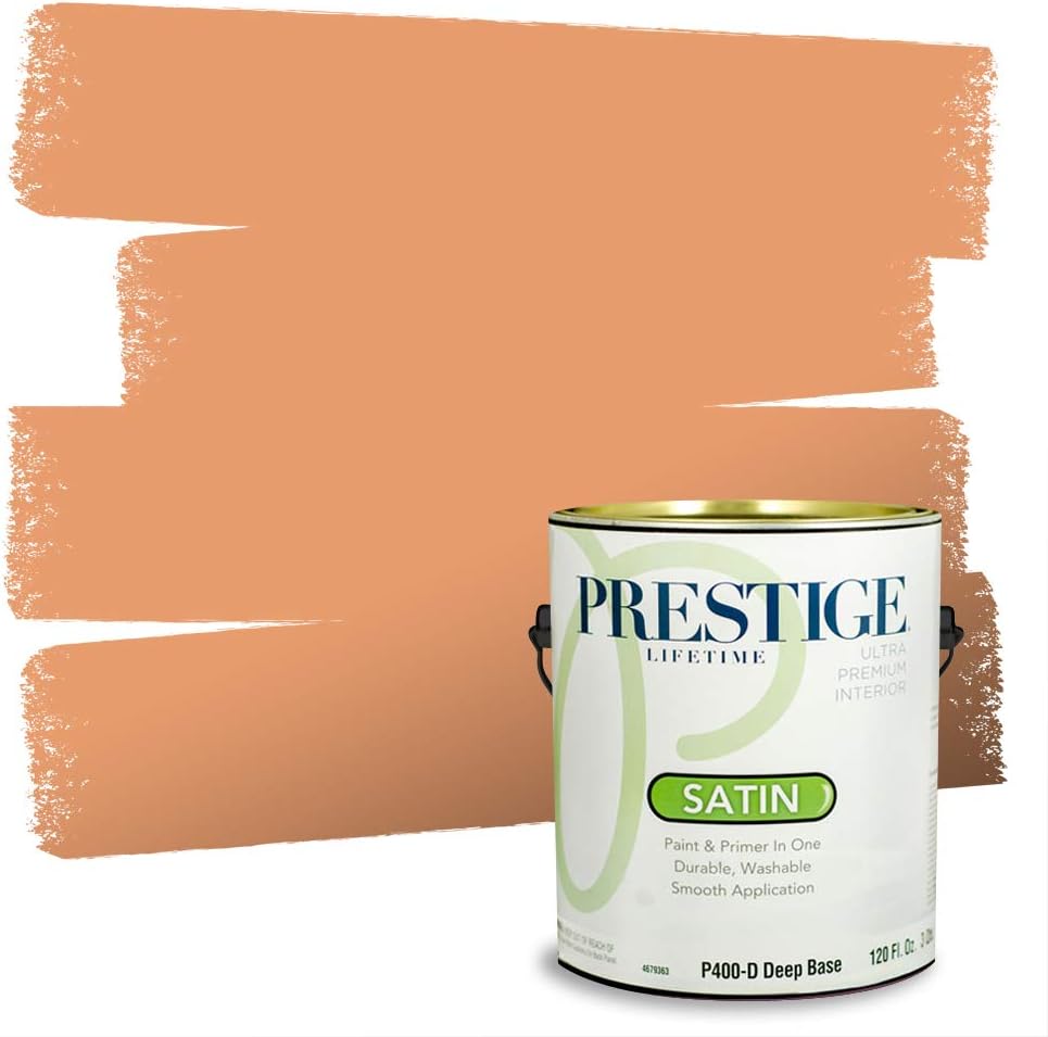 PRESTIGE Paints Exterior Paint and Primer In One, 1-Gallon, Semi-Gloss, Comparable Match of Sherwin Williams* Captivating Cream*
