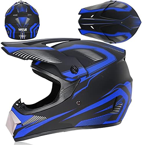 Motocross Offroad Helmet Dirt Bike Helmet BMX MX ATV Helmet Full Face Motorcycle Helmet with Gloves Goggles Mask for Unisex Adult Youth DOT/FMVSS