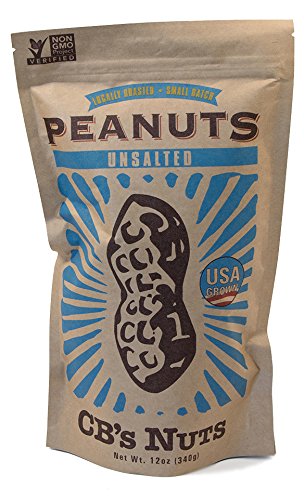 CB's Nuts Unsalted Peanuts — In-Shell, 1 Ingredient, USA Grown, Slow Roasted in Small Batches, Non-GMO Verified, No Palm Oil, 12 oz Bag