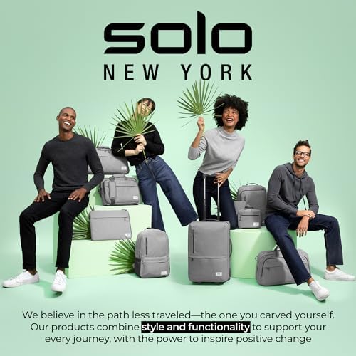 Solo New York Leather Rolling Case with Wheels - Roller Laptop Bag, Wheeled Briefcase for Women & Men, Carry On Size for Travel