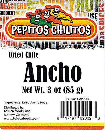 PEPITOS CHILITOS/Chile Ancho 3 oz. Resealable Bag - Natural and Premium - Great For Mexican Recipes Like Salsa, Tamales, and Stews.