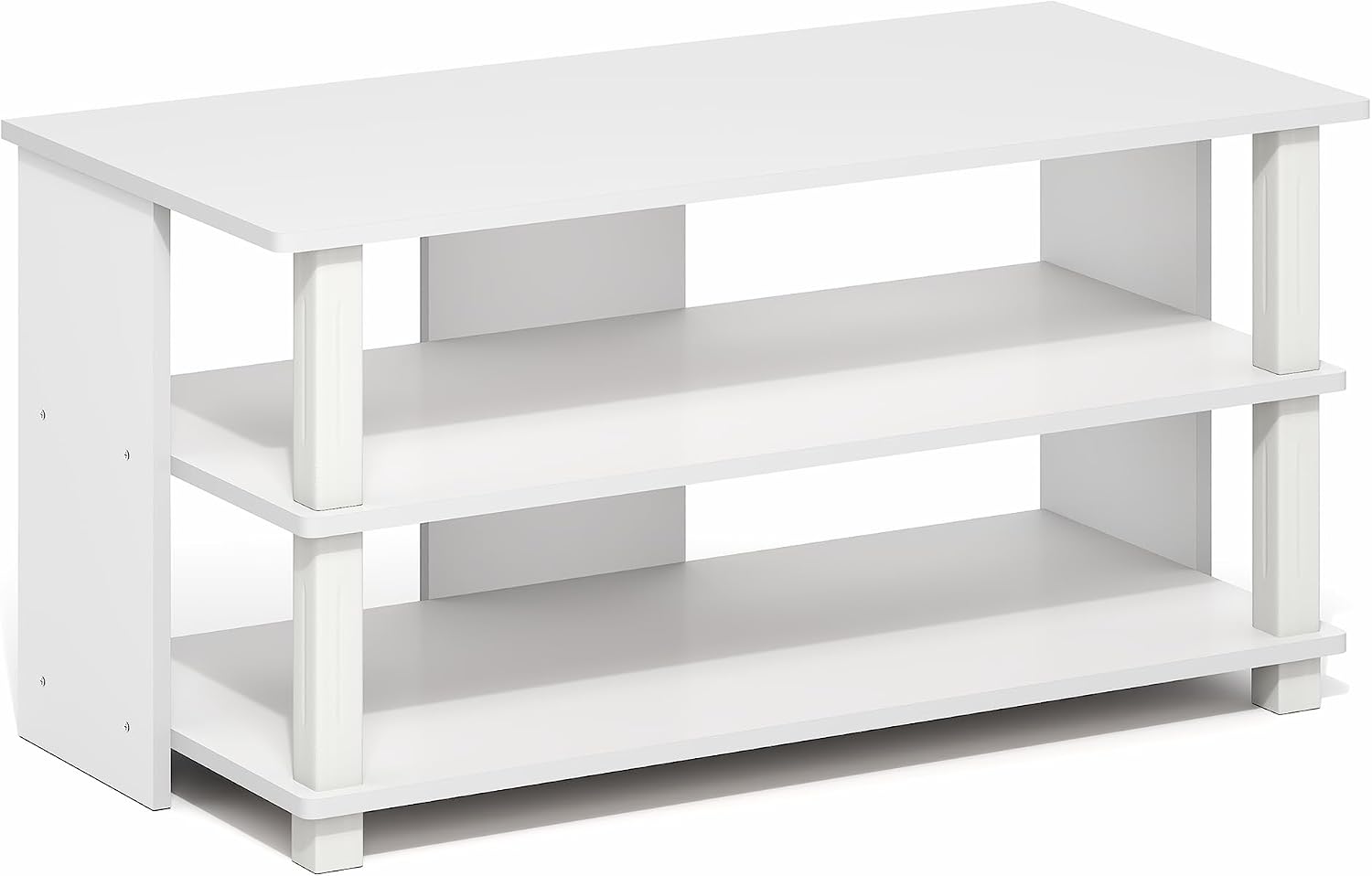 Furinno Beginning TV Stand, 2-Tier Rectangular Entertainment Center with Shelf, TV Console for TV up to 36 Inch, Open Back, for Living Room, Bedroom, French Oak