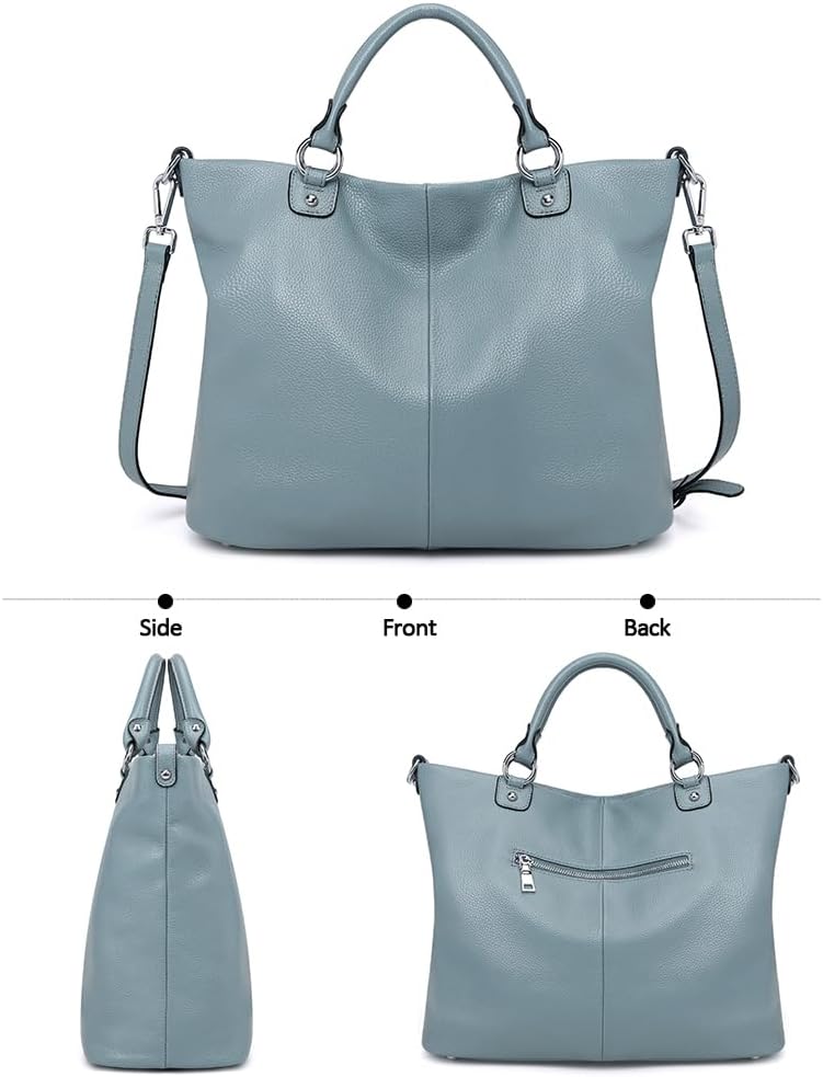 Kattee Genuine Leather Tote Purse for Women, Top Handle Satchel | Soft genuine leather tote with roomy storage and versatile carry for work, shopping, and travel.