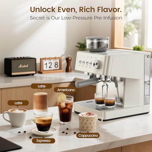 COWSAR 15-Bar Expresso Coffee Machines, Commercial Espresso Machine with Grinder