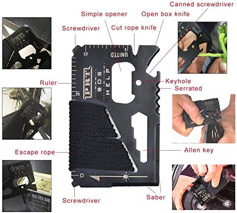 XUANLAN Emergency Survival Kit 13 in 1, Outdoor Survival Gear Tool with Survival Bracelet, Fire Starter, Whistle, Wood Cutter, Water Bottle Clip