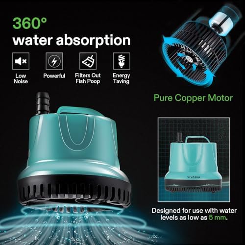 VIVOSUN 660GPH Sub Water Pump for Fish Tank, Pond, Aquarium, Hydroponics
