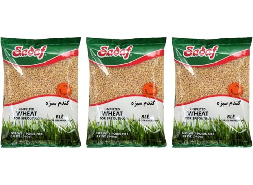 Sadaf Unpelted Wheat - Sabzeh Sprouting Wheat - Germinado de Trigo - Kosher- 12 oz Bags