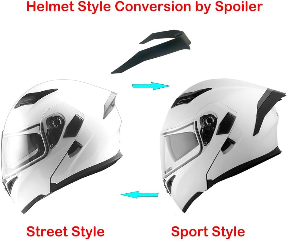 1Storm Motorcycle Modular Full Face Helmet Bike Flip up Dual Visor Sun Shield: HB89 Matt Black