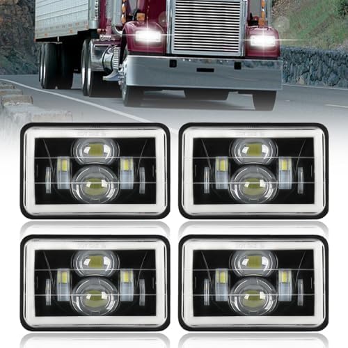 CO LIGHT 2PCS 7x6 5x7 LED Headlights, Angel Eyes Cool Halo, White & Amber DRL with Turn Signal