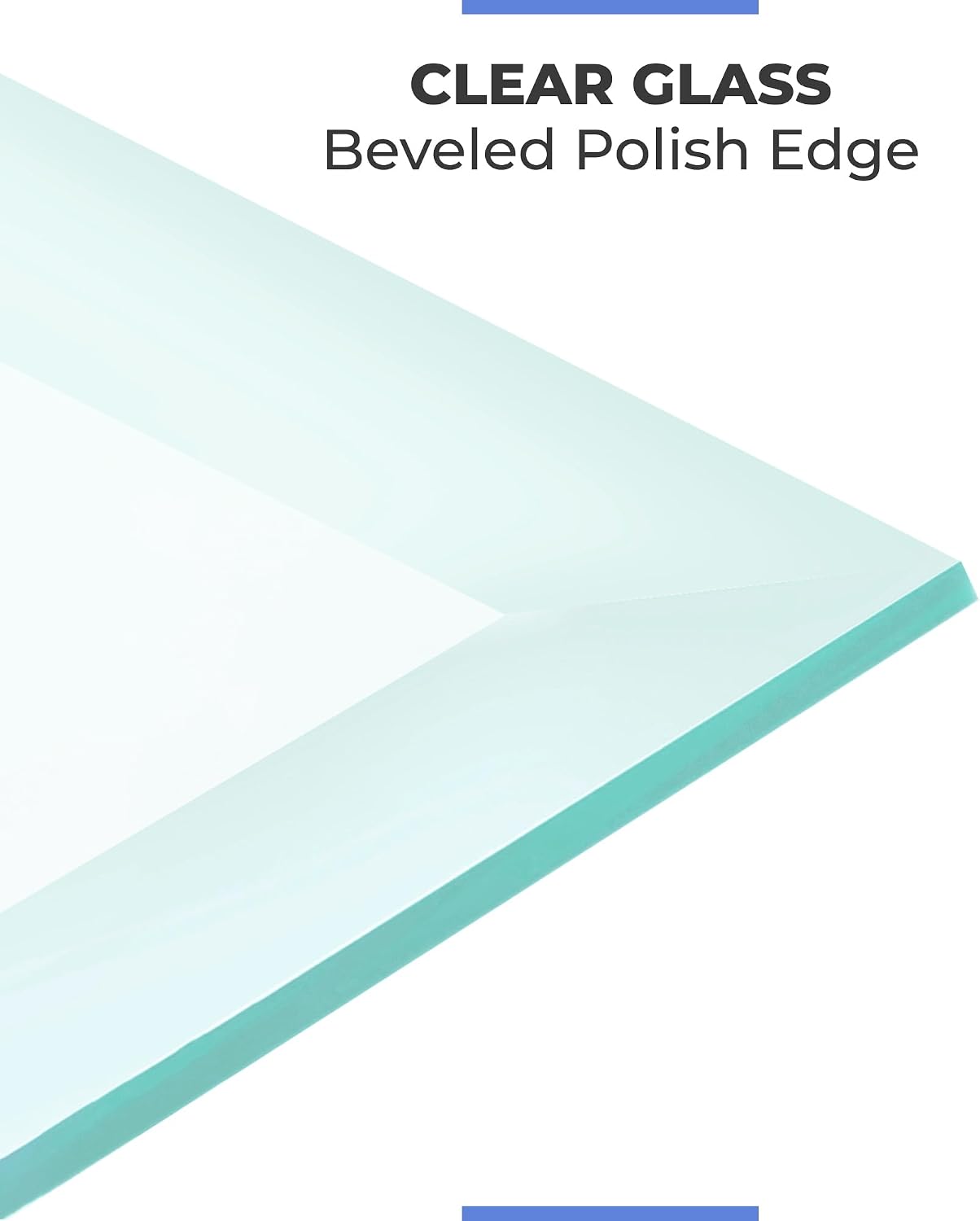 Clear Tempered Glass Table Top 22 Inch Square Flat Polished Edge with 1/4 Inch Thickness for Dining, Coffee or Side Tables by Fab Glass and Mirror