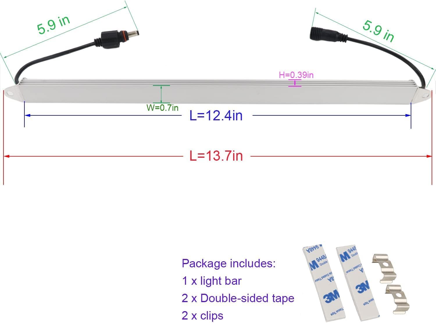 12" Blue 460nm LED Aquarium Fish Tank Light SMD5050 Waterproof IP67 | 18LEDs Aluminum LED Lighting 12V DC Grow Plant Light Bar Marine Reef Aquariums Lighs (No Adapter and Dimmer)