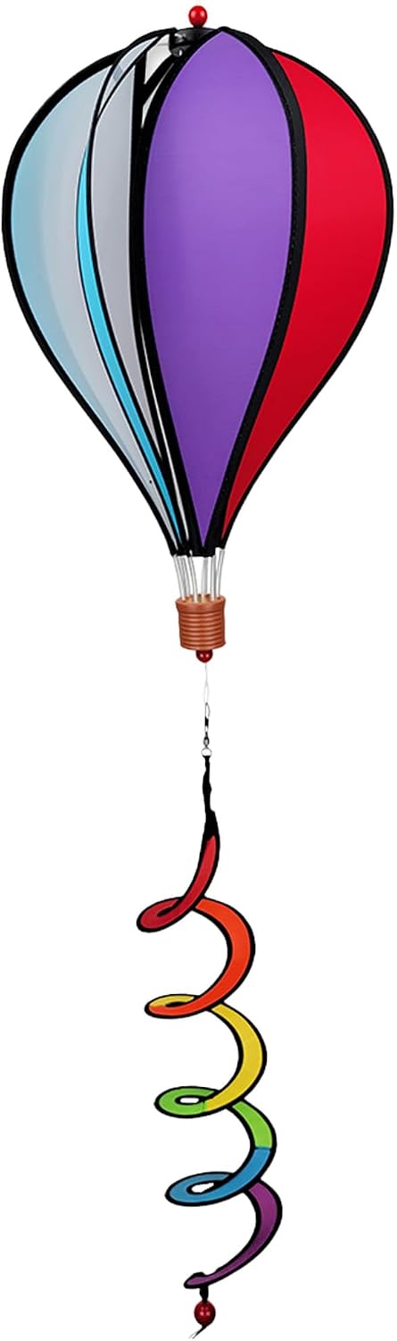 Hot Air Balloon Hanging Garden Spinner 16" - Vibrant Patriotic Design, Weather-Resistant Outdoor Decor, Durable & Lightweight for Patios, Yards, and Gardens - Eye-Catching Wind Spinner