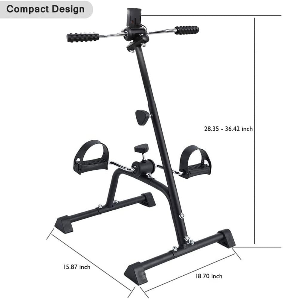 Pedal Exerciser Bike Hand Arm Leg and Knee Peddler Adjustable Fitness Equipment for Seniors, Elderly Home Pedal Exercise Bike for Total Body