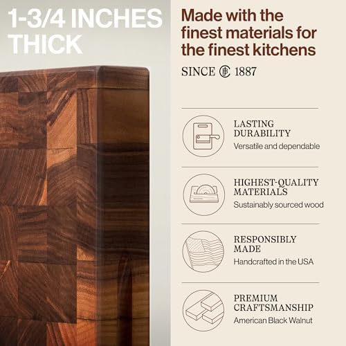 John Boos CCB Series Rectangular Wooden Walnut Cutting Board 18”x12” – 1.75” Thick