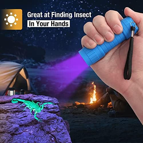 EverBrite Mini Flashlights 6-Pack Mix Colors, Batteries Included | Small, Lightweight, 18 AAA Batteries, 6-Color Set, 9-LED, Wrist Lanyards, for Home, Camping & Emergency use, Holiday Gifts