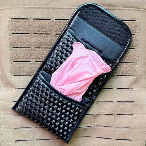ROCOTACTICAL Flat Latex Glove Pouch, Basketweave Glove Holder for Duty Belt