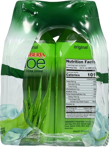 Iberia Aloe Vera Juice Drink With Aloe Pulp, Pineapple, 9.5 Fl Oz (Pack of 6)