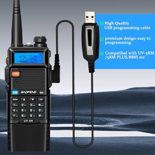 BAOFENG UV-5R Ham Radio Handheld Walkie Talkie Long-Range TwoWay Radio 2PCS | 3800mAh Rechargeable 8-Watt BAOFENG Radio UV5R, Type-C Charging