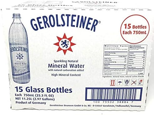 GEROLSTEINER NATURAL SPRK MINERAL WATER GLASS BOTTLE 1 CT 25.3 OZ - 0075502386671