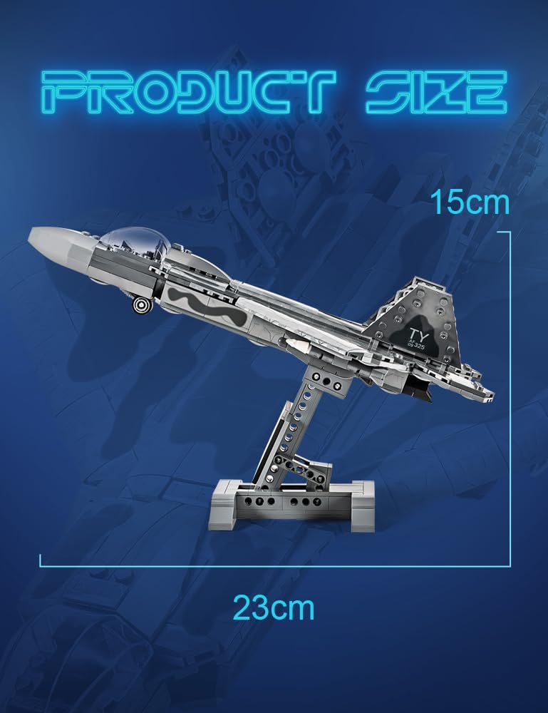 SEMKY Military Series F-22 Raptor Fighter Jet Air Force Building Block Set (626 Pieces) -Building and Military Toys Gifts for Kid and Adult