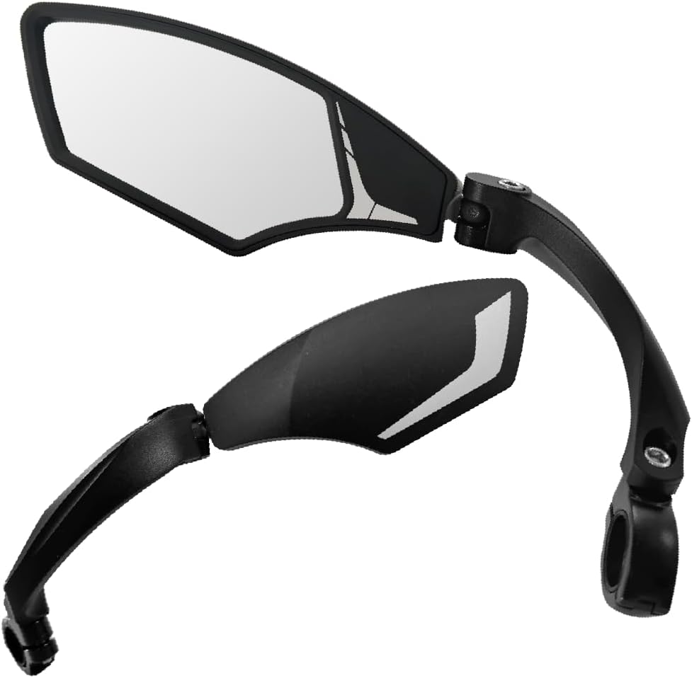 Hafny Handlebar Bike Mirror – HD Glass, Wide Angle, Adjustable 360° Rear View – Shatterproof, Anti-Glare, Premium, MTB, E-Bike, and Commuter Cycling Safety, HF-MR095 (Silver Left)