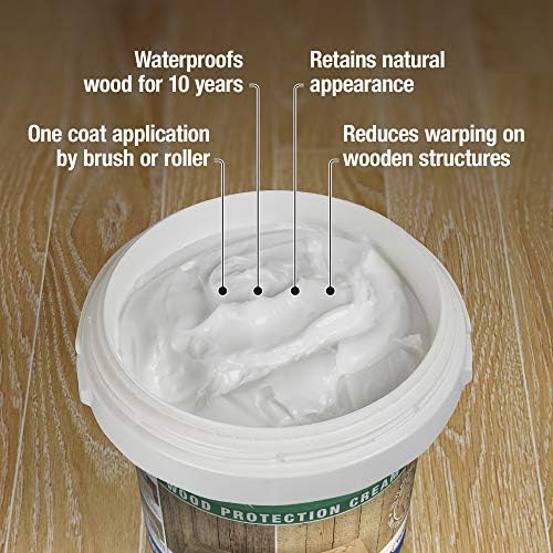 Roxil Wood Sealer Cream (1.5 Gallopn Clear) - One-Coat 10-Year Waterproof Outdoor Wood Treatment & Sealant for Deck, Fence, Sheds, Furniture