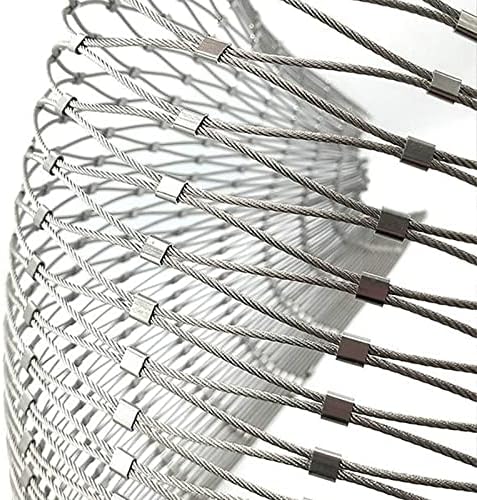 Stainless Steel Wire Rope Cable Mesh Netting, 3.3x6.6ft Balcony Protection Net, 10cm/2mm Garden Poultry Chicken Wire Netting, Durable Deer Fencing Net