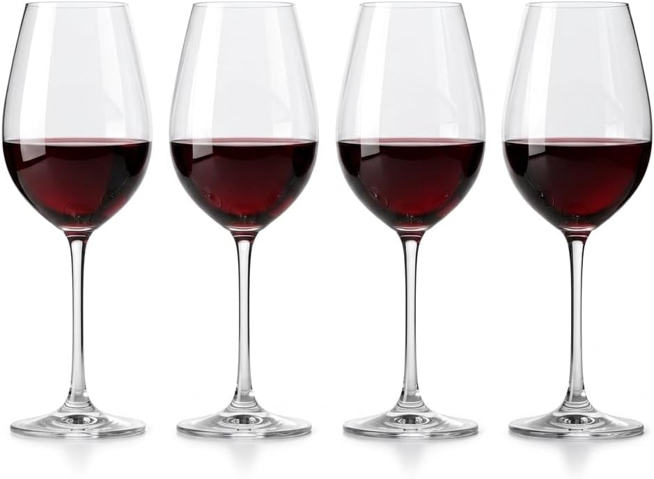 Spiegelau Salute Stemmed Red Wine Glasses, Lead-Free Crystal Wine Glasses for Pinot Noir, Cabernet, Wedding, Anniversary, Housewarming, Birthday Gifts, Elegant Glassware, Home Bar, 19.4 oz, Set of 4