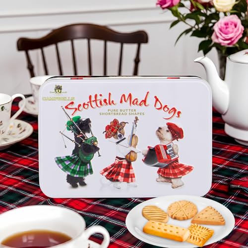 Campbells Shortbread Scottish Mad Dogs Assorted Cookies Tin 5.3 Oz (150g) - Pure Butter Scottish Shortbread Cookies from Scotland
