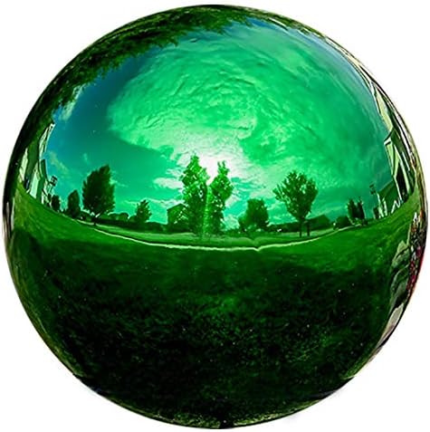 Lily's Home 12 Inch Stainless Steel Gazing Globe Mirror Ball, Colorful and Shiny Addition to Any Garden or Home, Ideal As a Housewarming Gift, Silver