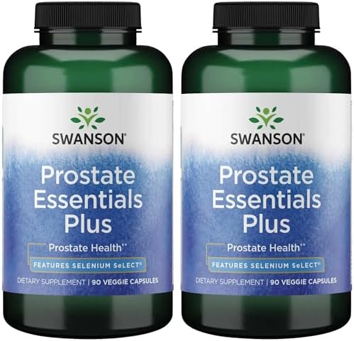 Swanson Prostate Essentials Plus Herbal Supplement for Men Over 40 Seeking Urinary and Prostate Health (180 Veggie Capsules)