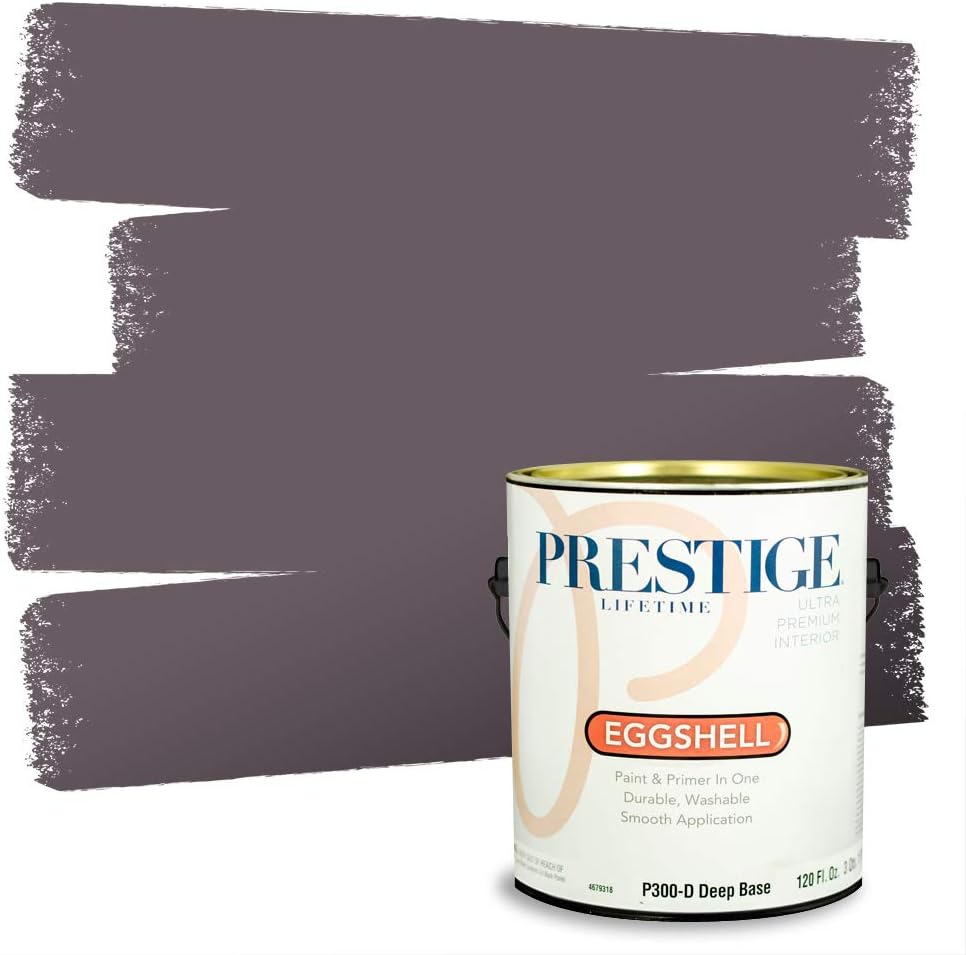 PRESTIGE Paints Exterior Paint and Primer In One, 1-Gallon, Satin, Comparable Match of Sherwin Williams* Ash Violet*