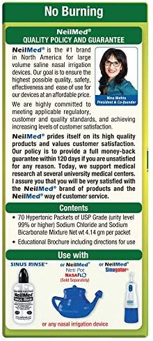 NeilMed's Sinus Rinse Extra Strength Pre-Mixed Hypertonic Packets-for Sinus Relief, 70 Count Box (Pack of 2)