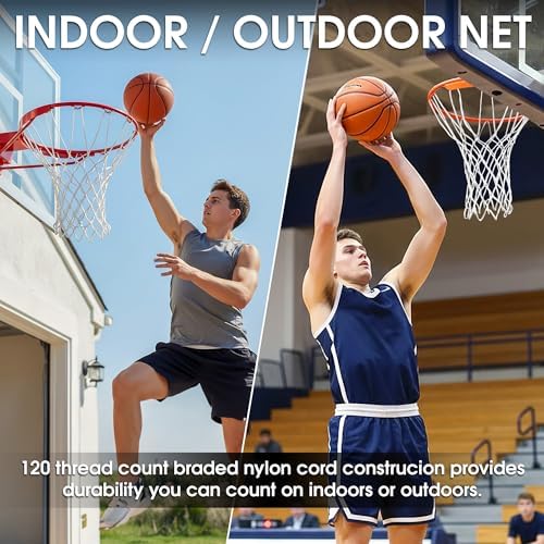 Cannon Sports Heavy Duty Basketball Net Replacement - 21 Inches - 12 Loop Standard Size - Weather Resistant for Indoor/Outdoor Courts - Fits All Standard Rims