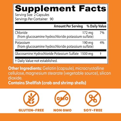 Doctor's Best Glucosamine Supplement for Men & Women - Glucosamine 1500mg Per 2 Capsules, Joint Health Support for Adults, Gluten Free, Non GMO