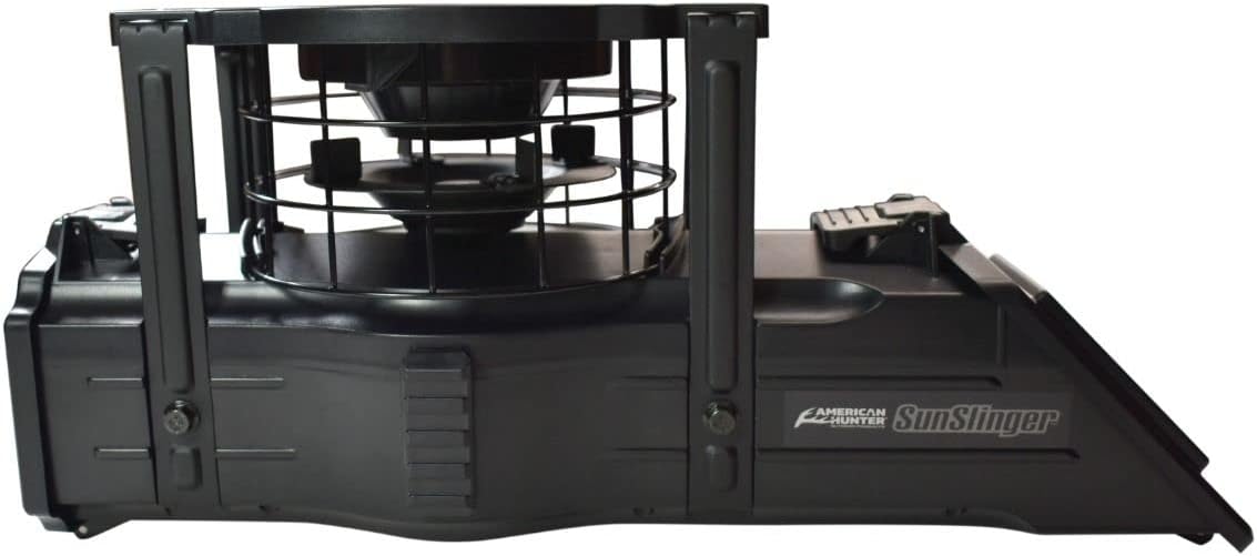 American Hunter Sunslinger Digital Weather Resistant Hunting Deer Game Feeder Kit with Integrated Solar Panel (6v Spring Top Battery Sold