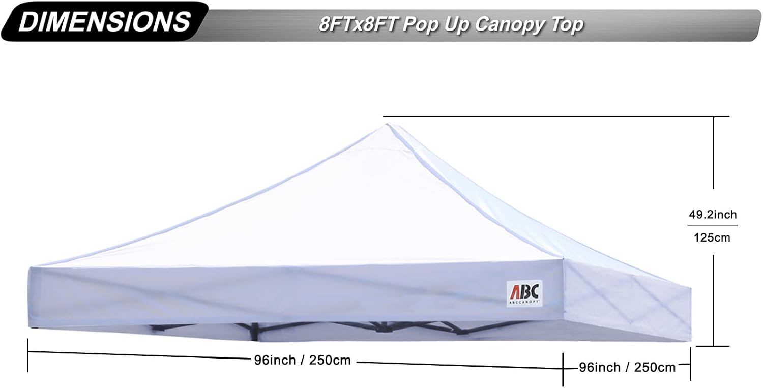 ABCCANOPY Replacement Canopy Top for Pop Up Canopy Tent 10x10 White